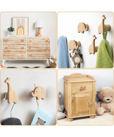 Namis 4 STK Cute Animal Cabinet Buttons for Kids - Durable Wooden Furniture Knobs for Children's Rooms with Screws - Perfect Gift Idea - Buy Online on GoSupps.com