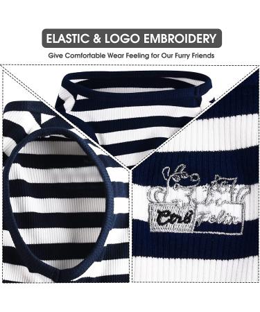 CtilFelix Striped Dog Shirt Pack-2 M - Red & Blue | Lightweight Cotton Apparel for Small Medium Large Dogs | Breathable Sleeveless Tank Top - Buy Online on GoSupps.com