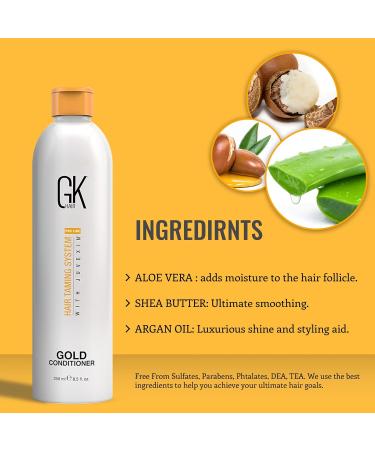 GK Hair Global Keratin Gold Tarling 250ml | Moisturizing Conditioner with Argan Oil & Shea Butter | Gloss & Protection for All Hair Types - Buy Online on GoSupps.com