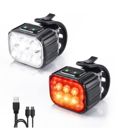 Bright LED Bike Headlight for Night Riding, USB Rechargeable Bicycle Light Bicycle, Headlight and Taillight Combo-Newlight66
