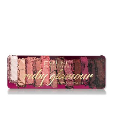 Eveline Cosmetics Ruby Glamour Palette | 12 Highly Pigmented Eye Shadows for Stunning Looks - Shop Internationally - Buy Online on GoSupps.com
