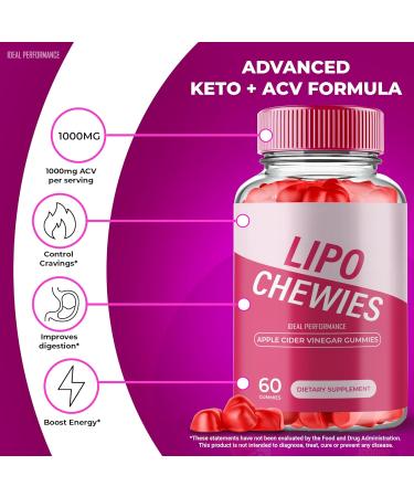 Lipo Chewies Brazillian Gummies Lipo Chewies Keto ACV Keto Supplement Gummies - Maximum Strength All Natural Support Formula Keto+ACV Advanced Formula LipoChewies Keto Gummy Reviews (2 Pack) - Buy Online on GoSupps.com