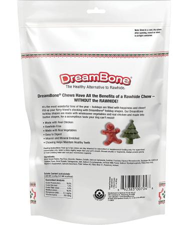 DreamBone Holiday Rawhide-Free Dog Chew Treats | Mixed Shapes with Real Meat and Vegetables | 2 Count - Buy Online on GoSupps.com