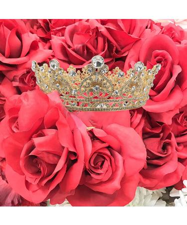 YYOEMAS Round Crystal Queen Crown - Rose Gold Rhinestone Tiara for Women | Bridal Birthday Party, Wedding, Pageant Hair Accessory - Buy Online on GoSupps.com