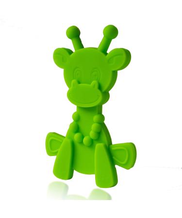 Baby Teething Toy Extraordinaire - Little Bambam Giraffe Teether Toys by Bambeado. Toy for Natural Teething Comfort and for Sore Gums - Christmas Gift for Baby Through to Infant - Lime