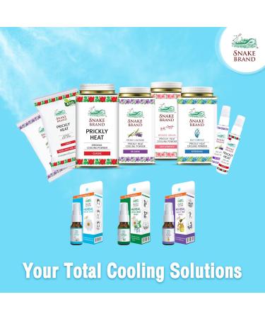 Snake Brand Prickly Heat Cooling Powder - Relieve Miliaria Heat Rash & Anti-Chafing - Classic Original Scent - 9.9 Oz - Buy Online on GoSupps.com