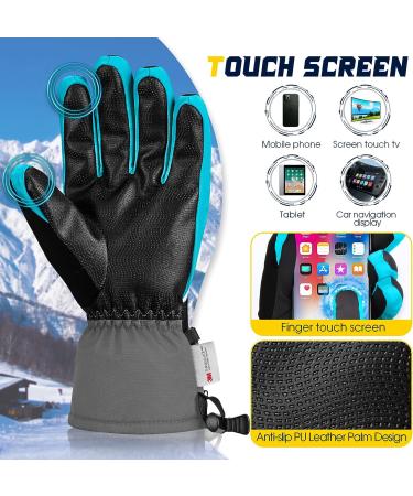 MORXPLOR Ski Snow Gloves - 3M Thinsulate Insulated Waterproof Winter Gloves (BlueGray, Large) - Buy Online on GoSupps.com