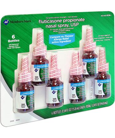 Member's Mark Fluticasone Propionate Nasal Spray 6-Pack 0.54 fl. oz - Allergy Relief - Buy Online on GoSupps.com