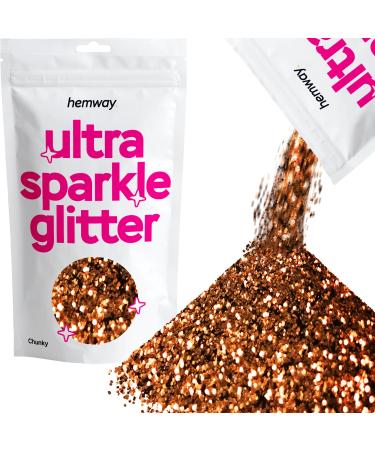 Hemway Chunky Ultra-Schein-Glitter 1/40" 0 025" 0.6mm Cosmetic Safe - Bronze Bronze Brown Chunky - 100g