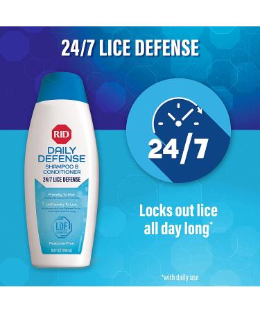 RID Daily Defense Lice Shampoo & Conditioner - 24/7 Protection Against Head Lice - 100% Effective - 10.1 oz - Buy Online on GoSupps.com