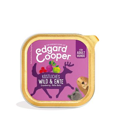 Edgard & Cooper Dog food wet adult grain -free wild & duck 11 x 150g with lots of fresh meat and nutritious innards balanced premium food high quality proteins wild/duck 150 g (11 Pack)