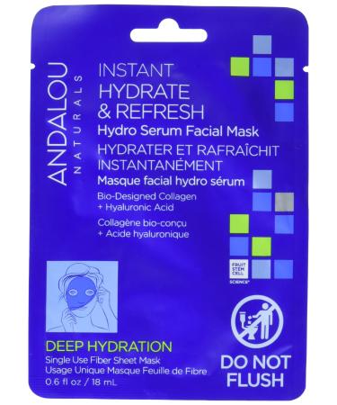 Andalou Naturals Deep Hydration Instant Hydrate & Refresh Sheet Mask 6 OZ