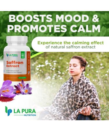 LaPura Pure Saffron Extract 88.5 mg Natural Mood & Energy Booster Supplement Eye & Heart Health Non-GMO Gluten-Free Made in USA 60 Capsules - Buy Online on GoSupps.com