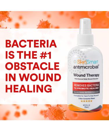 SkinSmart Antimicrobial Wound Therapy 8oz Clear Spray - Hypochlorous Acid for Safe Bacteria Removal & Healing - Pack of 1 - Buy Online on GoSupps.com