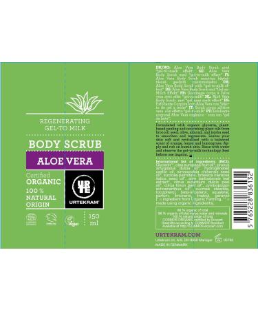 Urtekram Aloe Vera Body Scrub Organic - Gel-to-Milk Effect 150ml | Gentle Exfoliating Scrub for Glowing Skin - International Shipping Available - Buy Online on GoSupps.com