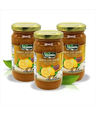 Sicania - Italian Lemon Ginger Marmalade (Pack of 3) - Made in Sicily | Gourmet Artisanal Jams & Preserves | Perfect for Breakfast, Snacks, and Gifts