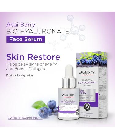 Acai Berry Anti Aging Facial Serum - Hyaluronic Acid Bakuchiol Niacinamide for Firming & Smoothing Skin - Buy Online on GoSupps.com