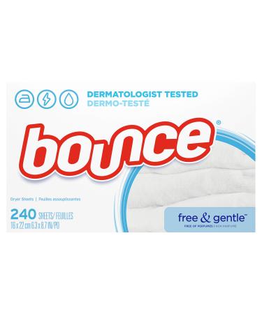 Bounce Fabric Softener Dryer Sheets Free & Gentle 240CT