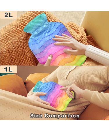 NAANLE 2L Transparent Watercolor Heat Bottle with Cover - Large Warm-Up Bag for Bed Hand & Feet Pain Relief | Heat & Cold Therapy - Buy Online on GoSupps.com
