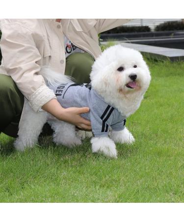 Fashion Dog Hoodie | Stylish Cotton Sweatshirt for Small & Medium Dogs | Streetwear Pet Outfit in Gray/Black XS - Buy Online on GoSupps.com