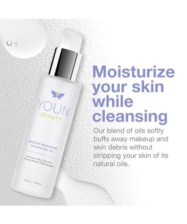 YOUN Beauty Makeup Remover Cleansing Oil 120ml - Hydrating Oil Cleanser by Dr. Anthony Youn | Grape Seed Sunflower & Rose Hip Oil | Ideal for All Skin Types - Shop Internationally - Buy Online on GoSupps.com