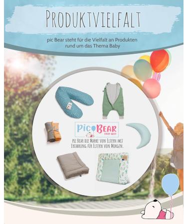 Pic Bear Wrap Editions 75x85cm | 100% Muslin Cotton Baby Wrap with Elastic Band - Gentle & Protective Comfort for Babies (Grayed Jade) - Buy Online on GoSupps.com