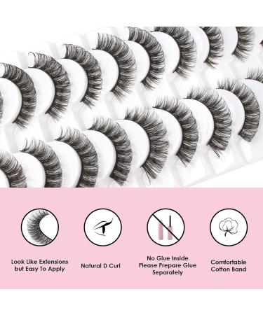 G880-G889 Russian Strip Fake Lashes Naturally Thick Eyelashes D Curl + 3D Effect 8 Pairs/17.4 * 10 * 2cm for Daily Commuting Weddings Photography G886 - Buy Online on GoSupps.com
