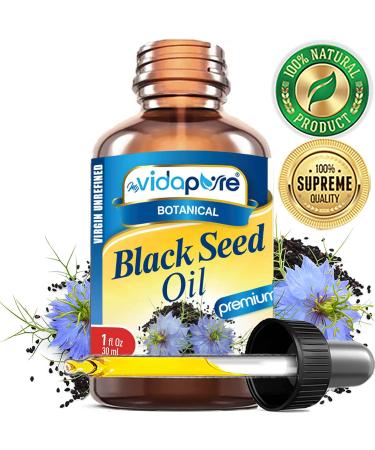 MYVIDAPURE BLACK SEED OIL 100% Natural Pure VIRGIN UNREFINED Undiluted Cold Pressed Carrier Oil for Face Skin Hair Lip Care (1 Fl Oz) 1 Fl Oz (Pack of 1) - Buy Online on GoSupps.com
