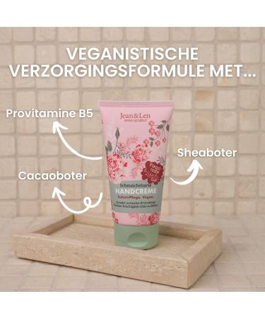 Jean Len Jean & Len Hand Cream Peony & Lychee moisturizes normal and dry hands with provitamin B5 shea and cocoa butter vegan hand care without parabens and silicones 75 ml - Buy Online on GoSupps.com