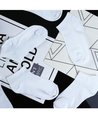 Cooraby 15 Pack Kids' Half Cushion Low Cut Athletic Ankle Socks - White, 8-10 Years - Buy Online on GoSupps.com