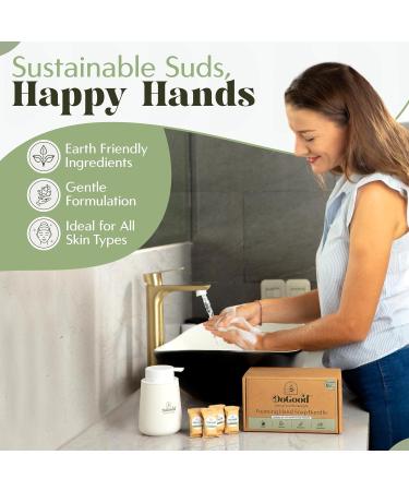 DoGood Foaming Hand Soap Starter Kit Refillable 350 mL Ceramic Dispenser & 4 Scented Tablets Eco-Friendly Zero-Waste Foam Soap (Lavender Lemon Eucalyptus Sandalwood) - Buy Online on GoSupps.com