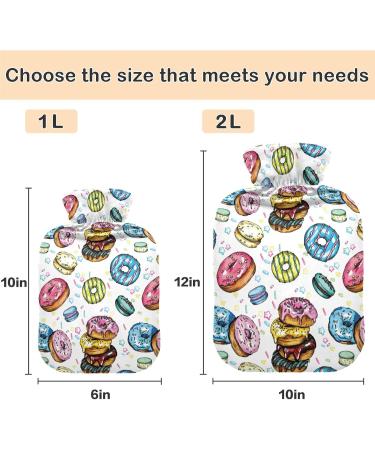Naanle Vintage Donut Hot Water Bottle | 2L Transparent Large Bed Warmer for Pain Relief & Heat Therapy - Buy Online on GoSupps.com