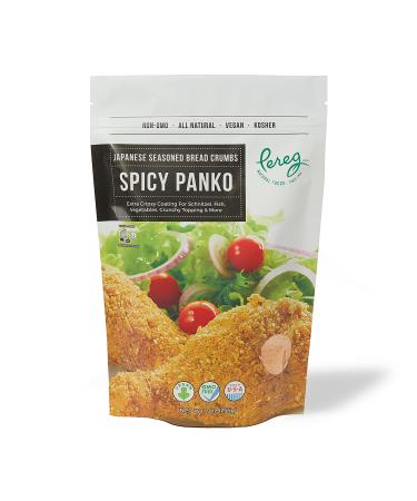 Pereg Spicy Panko Bread Crumbs - 9 Oz - Breadcrumbs with Hot Spicy Flavor  Best for Coating & Stuffing - Schnitzel, Seafood, Poultry, Vegetables, Meatballs(Pack of 1)