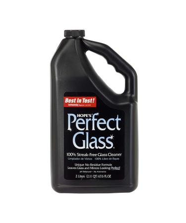 HOPE'S Perfect Glass Cleaner Refill, 67.6-Ounce, Streak-Free Glass Cleaner Refill, Less Wiping, No Residue, Black (2LPG6) Pack of 1
