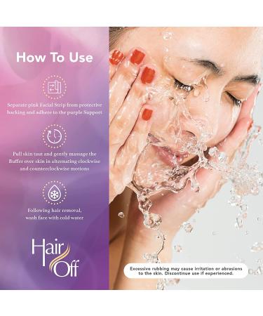 Hair Off Facial Buffer - All-Natural Pain & Chemical Free Hair Removal - Exfoliates Skin - Travel Friendly (3 Buffers) - Buy Online on GoSupps.com
