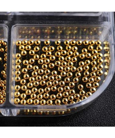 Persistence 1Box Pearl Decorations Nail Charms White Round Nail Parts Gold Steel Beads Balls Jewelry Nail Art Accessories Color:ZZ01 - Buy Online on GoSupps.com