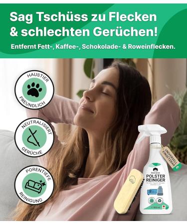 Emma Gr n Upholstered Cleaner for Sofa Couch & Car Seats | 500ml Anti-Smell Spray & Upholstery Brush | Sustainable Upholstery Cleaning Solution - Buy Online on GoSupps.com