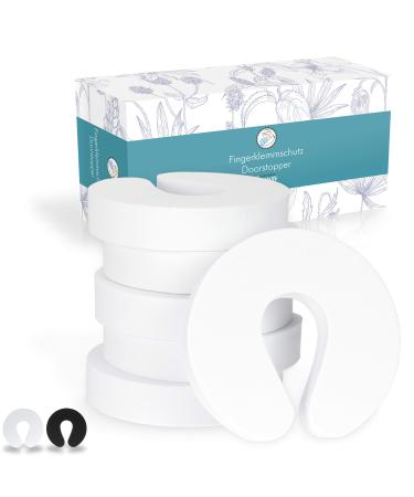 JANEYO - 6x child locking door - clamping protection for doors doors door protection door clamping protection door protection baby door stop children doorstop baby door stopper foam white
