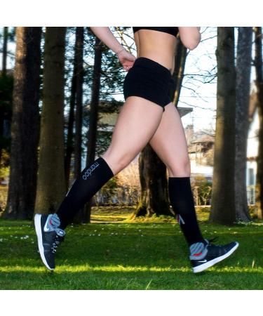 Mandoo Premium Compression Stockings - Unisex Medical Support Socks for Comfort Sports Post-Op & Travel | Size L EU 43-47 | UK 9.5-12.5 - Black - Buy Online on GoSupps.com