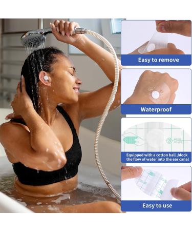 60 Pieces Waterproof Ear Covers & Stickers for Swimming Shower & Water Sports | Ear Protectors & Cotton Ear Plugs - Buy Online on GoSupps.com
