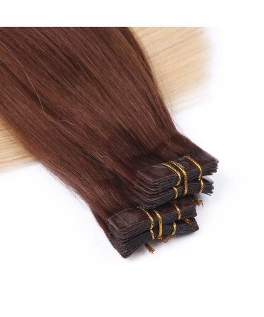 Tape In Hair Extensions #4/60 Ombre - 40cm - 100% Remy Real Hair - 40 Bricks 4cm Wide - Tress by Novon Hair Extensions - International Shipping Available - Buy Online on GoSupps.com
