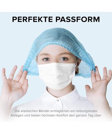 HARD Disposable Bouffant Caps - 50 Pieces Blue | Elastic Hair Net | Dust Cap - Buy Online on GoSupps.com