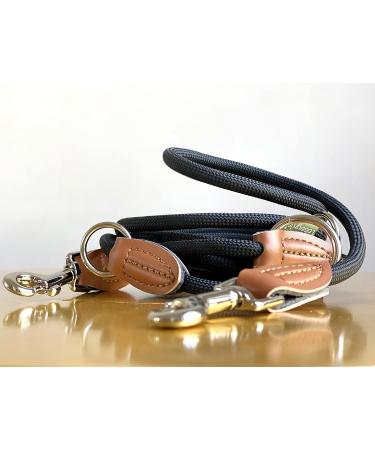 Leitengr n Adjustable Dog Leash for Small Dogs | 3M Length 0.8cm Width Lightweight (200g) with 2 Carabiners | Devon Model - Black - Buy Online on GoSupps.com