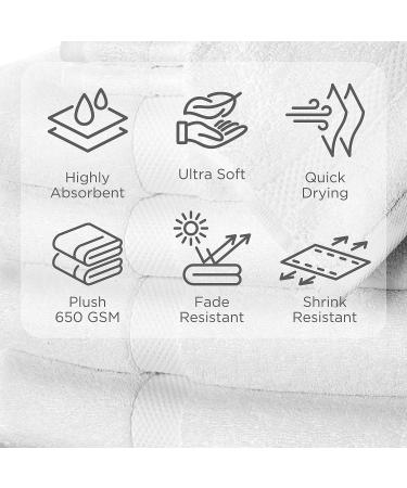Villa Celestia Premium 100% Cotton White Wash Cloths for Body and Face - Luxury Face Towels 650 GSM (Pack of 6) - Buy Online on GoSupps.com