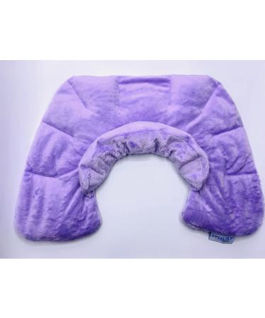 Hot/Cold Aromatherapy Neck Shoulder Wrap Ultra comfort plush fabric Soothing neck/shoulder pain 100% natural fragrance herbs spa blend relief body tension Microwavable Freezable Reusable wrap (Lavender Purple)