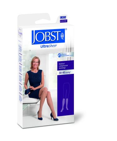 BSN Medical 119630 Jobst Ultra Sheer Compression Stocking Knee High 30-40 mmHg Closed Toe Petite Large Natural