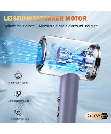 Janolty 2400W Hair Dryer with Diffuser & Nozzle | Ultra Quiet Ionic Technology | 2 Heat & 3 Speed Settings | Fast Heating & Constant Temperature - Buy Online on GoSupps.com