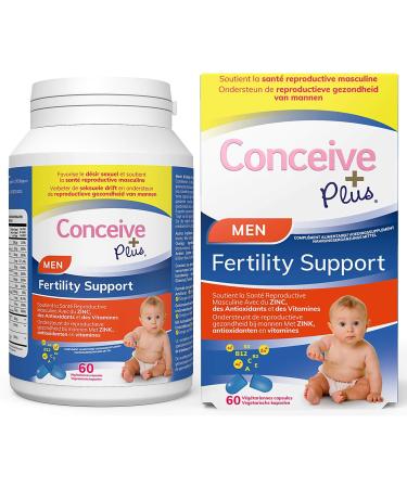 Conceive Plus Fertility Vitamins for Men - Stimulates Testosterone Increases Production - Zinc Folate Maca Root Selenium Pills - 60 Vegetarian Capsules - Buy Online on GoSupps.com
