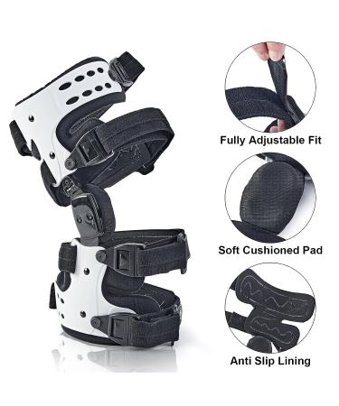 OA Unloader Knee Brace for Arthritis Pain Relief | Osteoarthritis & Joint Pain Support - Universal Right Leg Hinged Design (Black & White - Buy Online on GoSupps.com