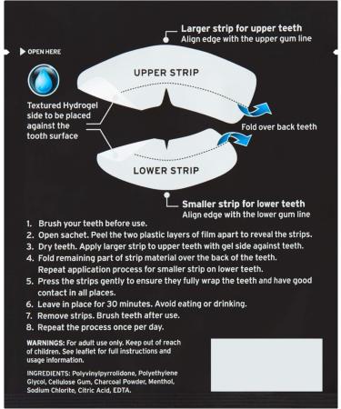 Wisdom Intense White - Charcoal Teeth Whitening Strips - Buy Online on GoSupps.com